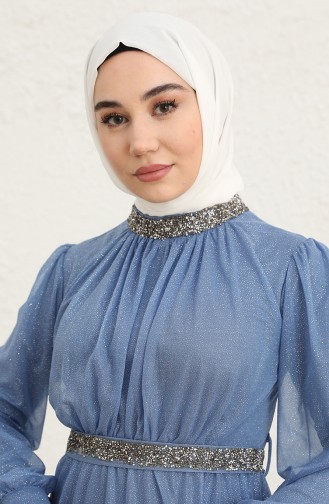 Indigo Hijab Evening Dress 5501-24