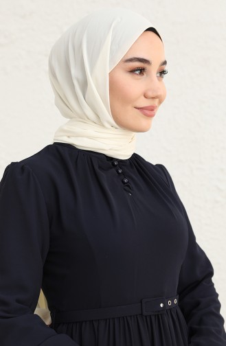 Dunkelblau Hijab Kleider 5725-01