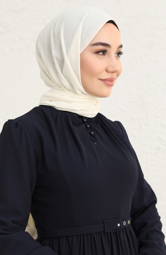 Navy Blue Hijab Dress 5725-01