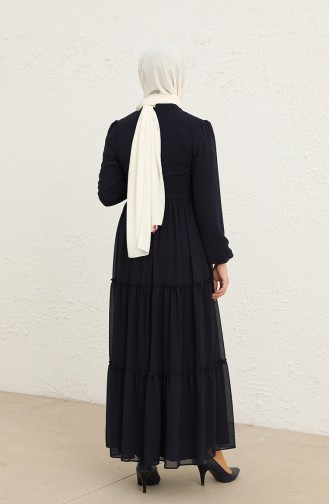 Dunkelblau Hijab Kleider 5725-01