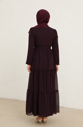 Dark Purple Hijab Dress 5725-03