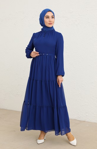 Saks-Blau Hijab Kleider 5725-05