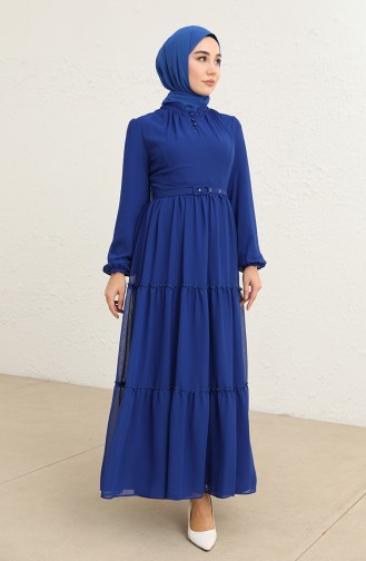 Saks-Blau Hijab Kleider 5725-05