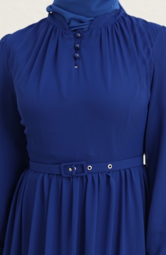 Saks-Blau Hijab Kleider 5725-05