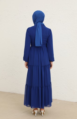 Saks-Blau Hijab Kleider 5725-05