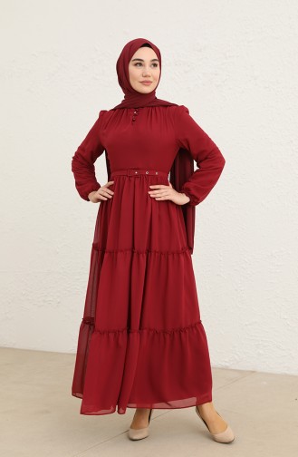 فستان أحمر كلاريت 5725-07