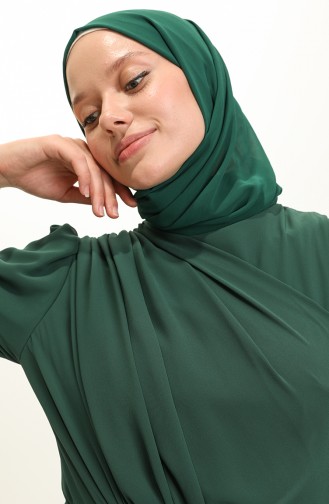 فساتين سهرة بتصميم اسلامي أخضر زمردي 5736-02