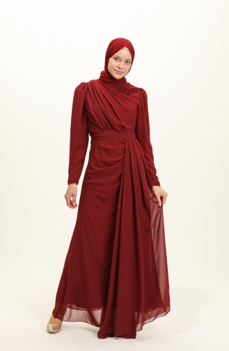 Cherry Hijab Evening Dress 5736-13