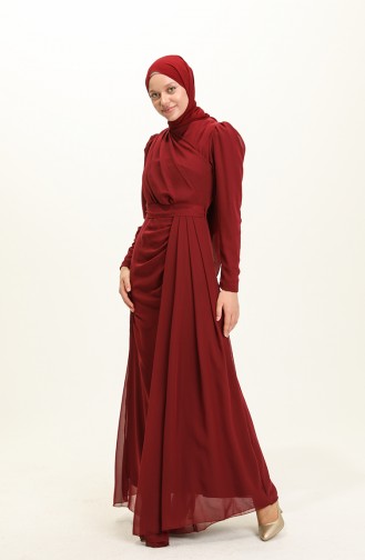 Cherry Hijab Evening Dress 5736-13