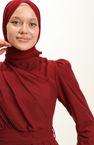 Cherry Hijab Evening Dress 5736-13