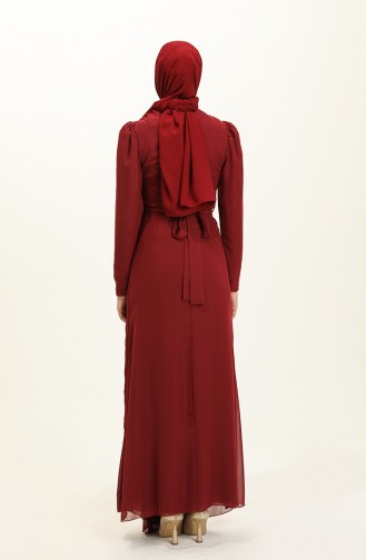 Cherry Hijab Evening Dress 5736-13