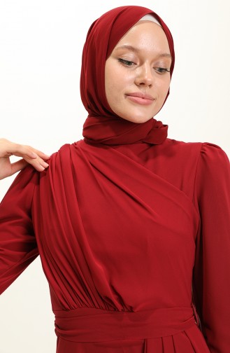 Claret red İslamitische Avondjurk 5736-07