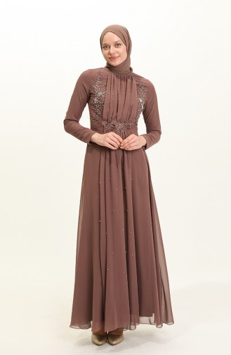 Dunkel-Nerz Hijab-Abendkleider 5589-04