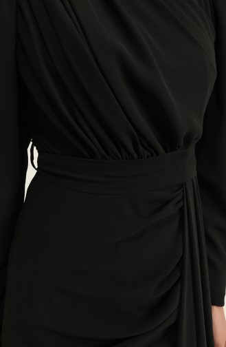 Black Hijab Evening Dress 5736-10