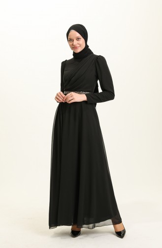 Black İslamitische Avondjurk 5737-03