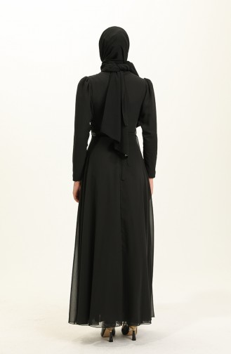 Schwarz Hijab-Abendkleider 5737-03