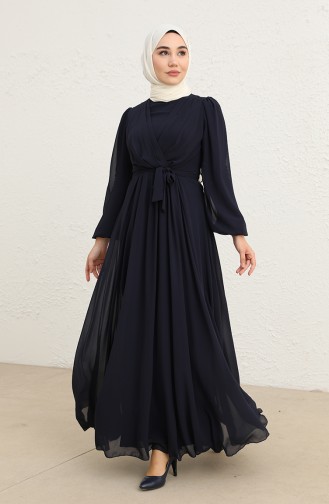 Dunkelblau Hijab-Abendkleider 5796-03