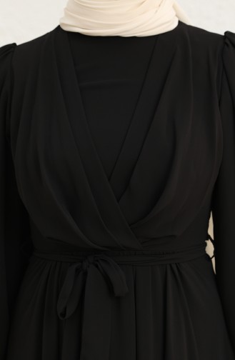 Black Hijab Evening Dress 5796-04