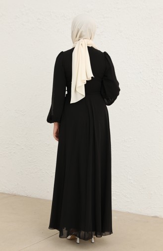 Black Hijab Evening Dress 5796-04