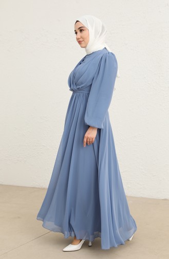 Indigo Hijab Evening Dress 5796-05