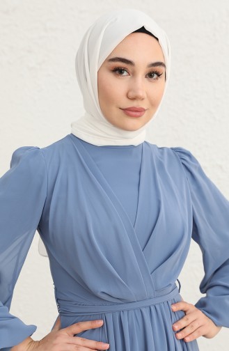 Indigo Hijab Evening Dress 5796-05