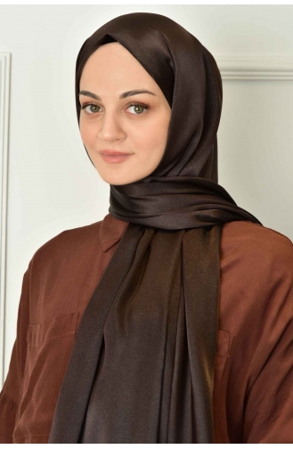 Black Shine Parlak Düz Şal 00004-13 Acı Kahve