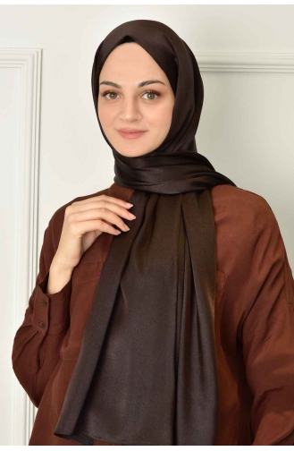 Black Shine Parlak Düz Şal 00004-13 Acı Kahve
