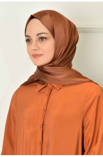 Black Shine Parlak Düz Şal 00004-23 Tarçın Renk