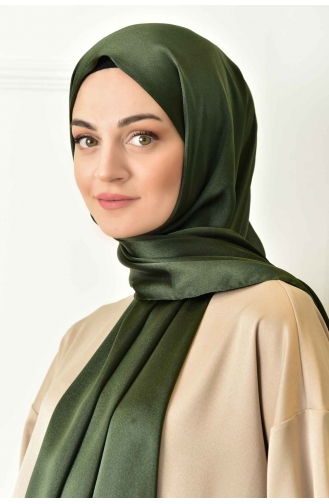 Black Shine Parlak Düz Şal 00004-04 Haki