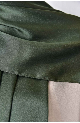 Black Shine Parlak Düz Şal 00004-04 Haki