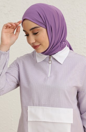 Çizgili Tunik 3604-01 Lila