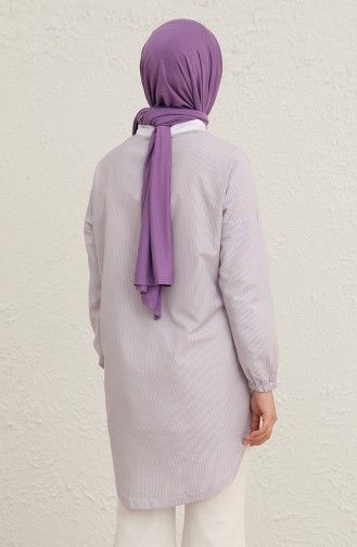 Çizgili Tunik 3604-01 Lila