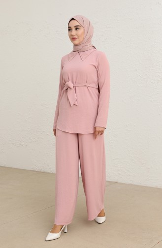 Tofisa Aerobin Kumaş Tunik Pantolon İkili Takım 10519-01 Gül Kurusu
