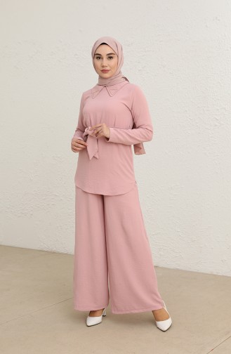 Tofisa Aerobin Kumaş Tunik Pantolon İkili Takım 10519-01 Gül Kurusu
