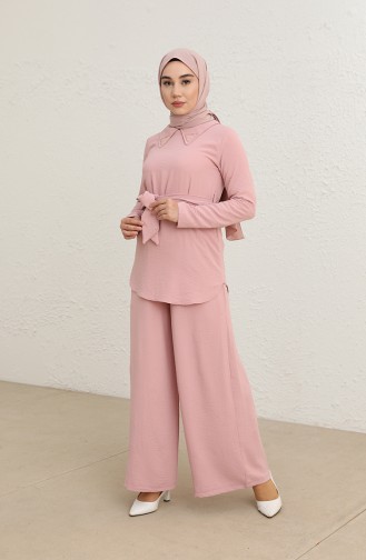 Tofisa Aerobin Kumaş Tunik Pantolon İkili Takım 10519-01 Gül Kurusu