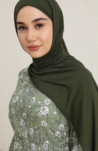 Tofisa Çiçek Desenli Elbise 10335-01 Haki
