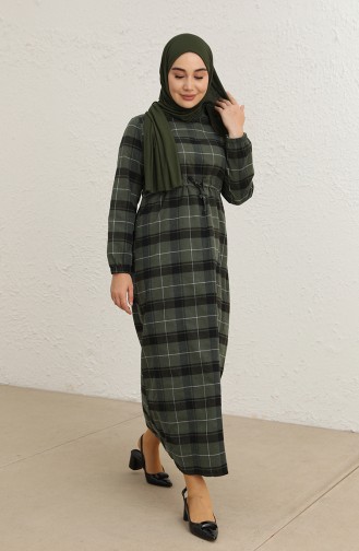 Khaki Hijab Dress 3838-01