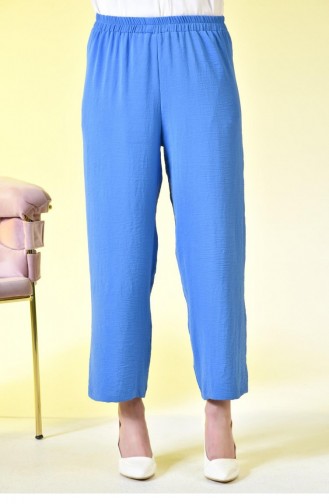 Große Damen-Hose Aus Ayrobin-Stoff Mit Elastischem Bund Und Taschen 4898 Indigo 4898.İndigo