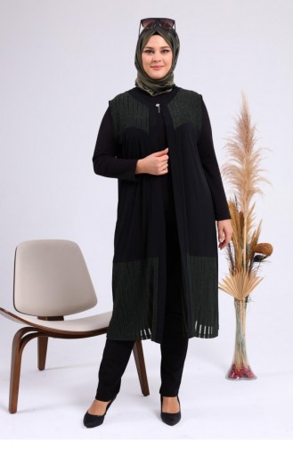 Black Waistcoats 7023.Haki