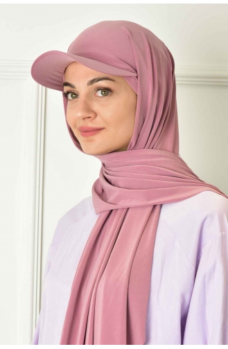 Şapkalı Sandy Şal 00008-15 Gül Kurusu