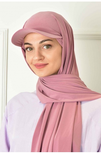 Şapkalı Sandy Şal 00008-15 Gül Kurusu