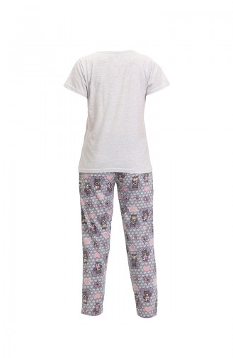 Akbeniz Kadın Pamuk Pijama Takım 20502G Gri