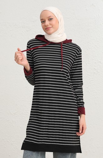 Tofisa Kapüşonlu Tunik 3793-02 Mürdüm