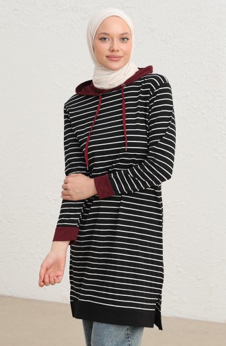 Tofisa Kapüşonlu Tunik 3793-02 Mürdüm