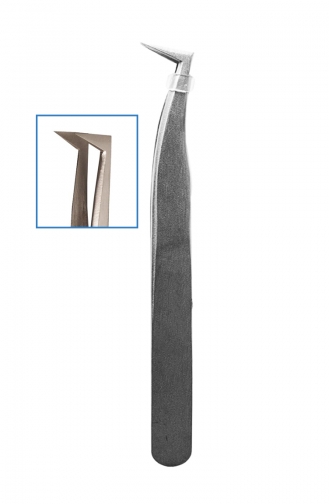 Xolo Çekiç Uçlu İpek Kirpik Cımbızı Protez Kirpik Uygulama Cımbızı Xl855 2438-01 Gümüş Gri