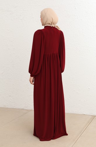 Claret Red Hijab Dress 228448-01