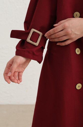Claret red Trench Coats Models 3789-01