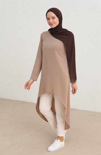 Tofisa Asymmetric Long Tunic 3652-03 Mink 3652-03