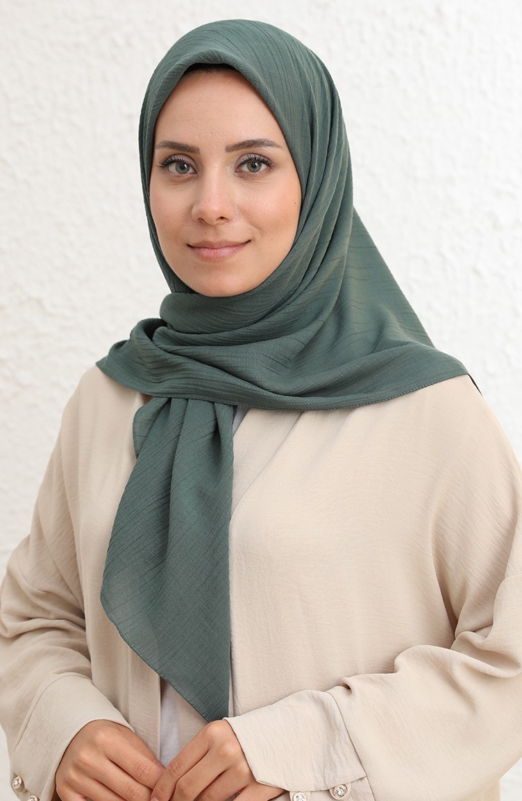 Soft Krinkıl Eşarp 13197-01 Koyu Yeşil