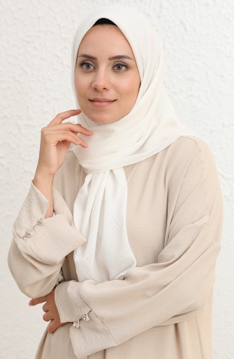 Soft Krinkıl Eşarp 13197-02 Beyaz
